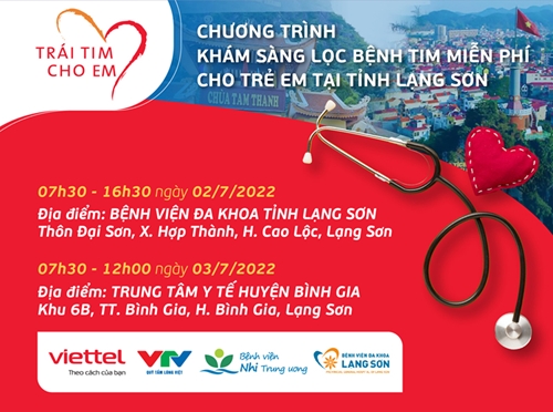 “Trái tim cho em” sẽ tới với trẻ em tỉnh Lạng Sơn trong 2 ngày 2, 3-7-2022